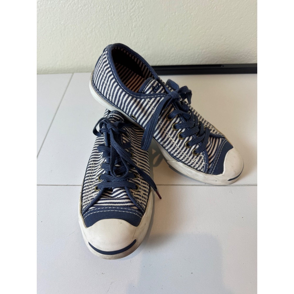 Converse‎ Jack Purcell Sneakers Women 6.5 Striped Nautical Low Minimalist Breton